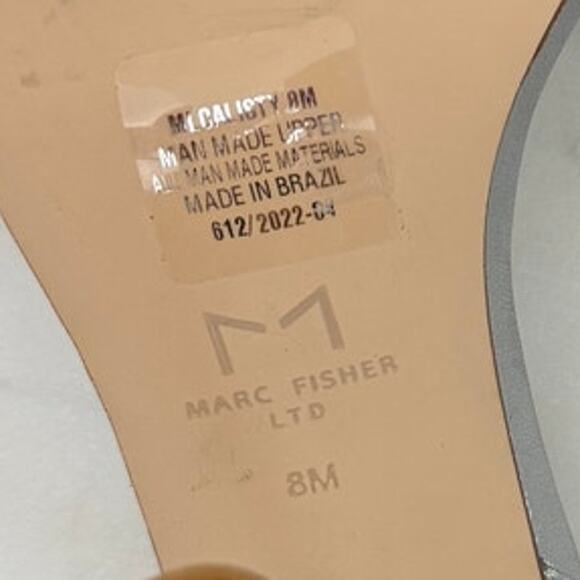 NEW Marc Fisher Calisty Strappy Heeled Sandal Silver Metallic & Clear, Size 8 - Picture 9 of 9